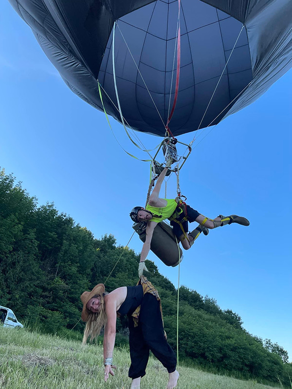 Ultralehký balon v letu